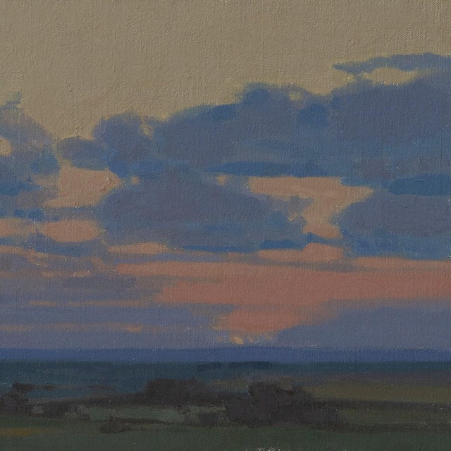 2020s Held in Stillness Study by Michael Magrin | Oil on Mounted Linen Sunset Landscape For Sale - Image 5 of 14