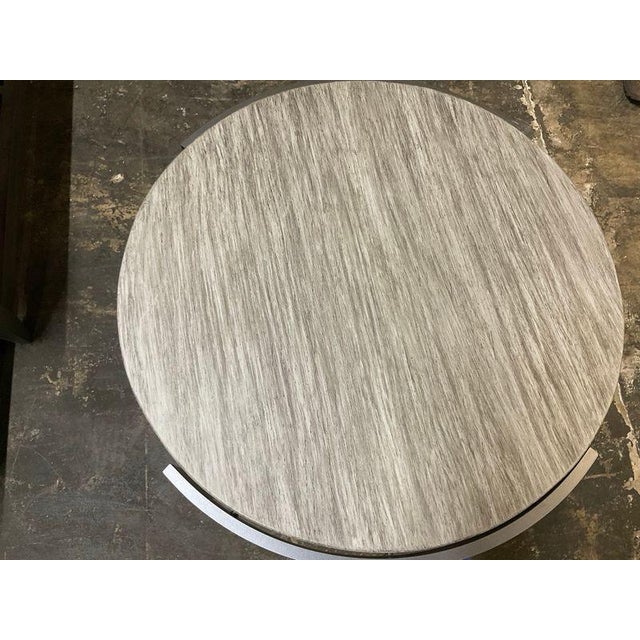 Contemporary Bernhardt Exo End Table W/ Wood Top For Sale - Image 3 of 5