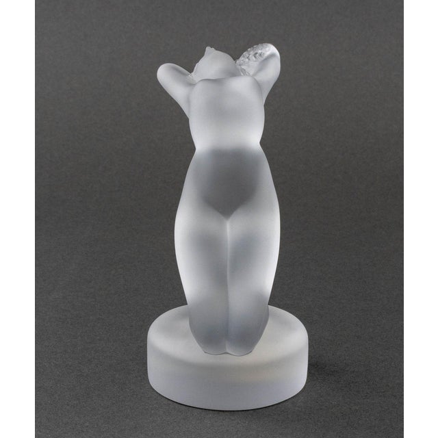 Late 20th Century Lalique "Chrysis" Frosted Crystal Sculpture For Sale - Image 5 of 9