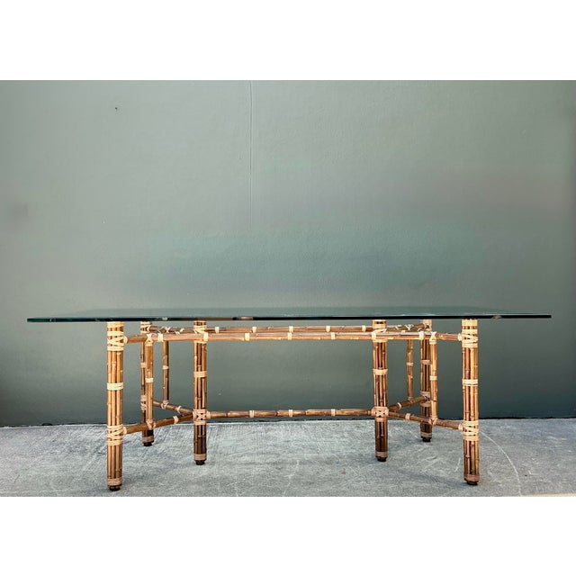 Vintage McGuire Bundled Rattan Rectangle Dining Table For Sale In West Palm - Image 6 of 12