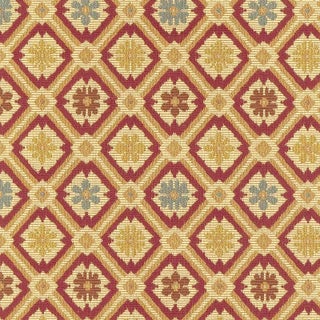 Schumacher Savonnerie Tapestry Fabric in Garnet For Sale