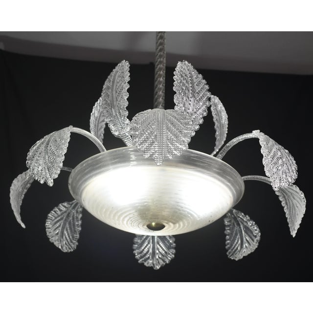 1940s Lovely Art Deco Barovier E Toso Chandelier, Murano Glass For Sale - Image 6 of 14