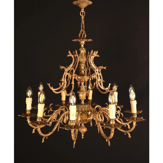 Spanish Chandelier in Brass, Spain, 1970 For Sale - Image 11 of 11