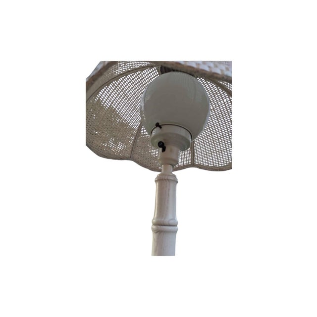 Wood Set of Two Vintage Faux, Bamboo, Rattan Head Shades Lamps Preppy Palm Beach Style For Sale - Image 7 of 8