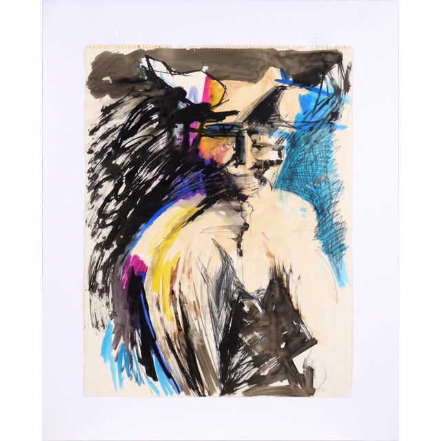 Wonderful abstracted surreal figure of a spirit by Michael Eggleston (American, 20th Century). This piece is bold and...