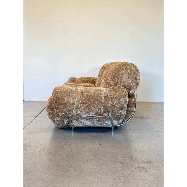 Beige Vintage Chromed Steel Sofa, 1970s For Sale - Image 8 of 16