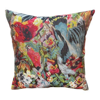 Jungle Bird Woven Cushion Cover For Sale