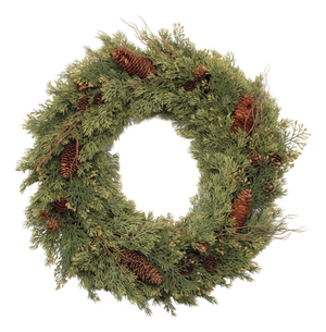 Pine and Pinecone Wreath 22"D