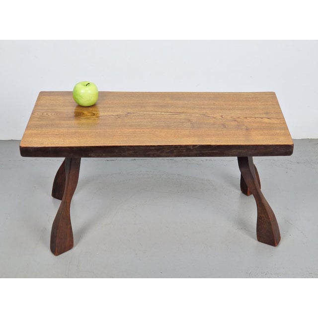 Brutalist Oak Tree Trunk Side Table, 1960s For Sale - Image 9 of 12