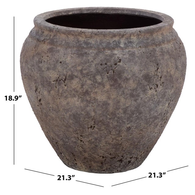 Transform your outdoor space with the Ramsey Large Planter Pot in Antique Brown. Crafted from durable ficonstone, this...