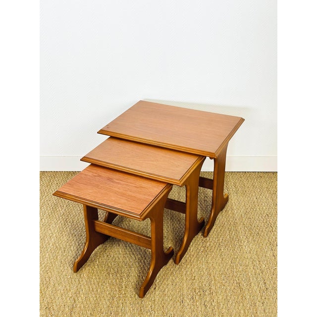 Scandinavian Teak Nesting Tables, 1960s, Set of 3 For Sale - Image 17 of 17