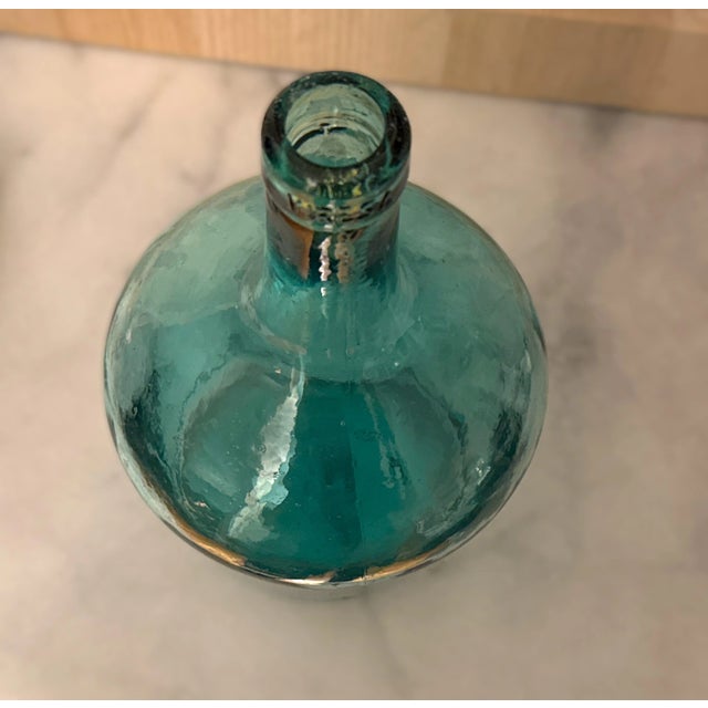 Early 20th Century Green Glass Demijohn Bottle For Sale In New York - Image 6 of 9