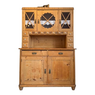 Art Nouveau Natural Wood Cupboard, 1890s For Sale