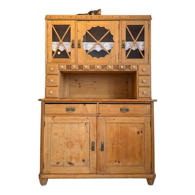 Art Nouveau Natural Wood Cupboard, 1890s For Sale