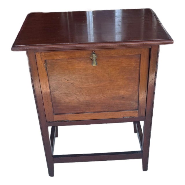 Vintage Smoking Table W/Drop Front Door For Sale
