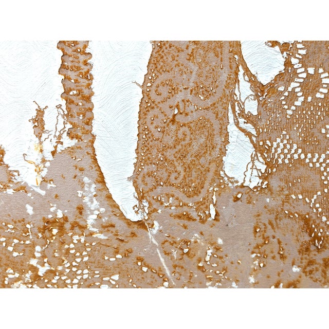 Mike Hoggg "Jungle Beast" Contemporary Neutral Toned Abstract Big Cat Animal Lace Painting, 2024 For Sale - Image 10 of 10