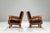 Black Belgian Lounge Chairs in Oak with Leather Cushions, 1960s, Set of 2 For Sale - Image 8 of 17