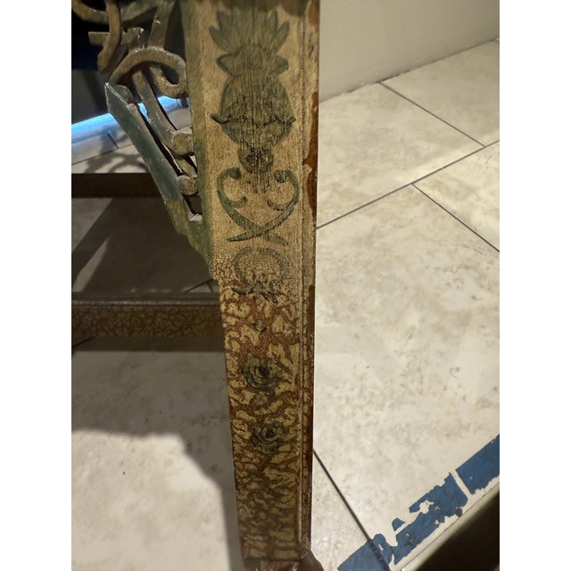 Chinese Chippendale Arm Chair Hand Painted For Sale - Image 14 of 18