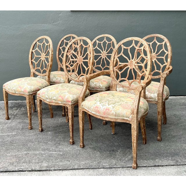 Vintage Regency Spider Wed Dining Chairs - Set of 6 For Sale - Image 11 of 11