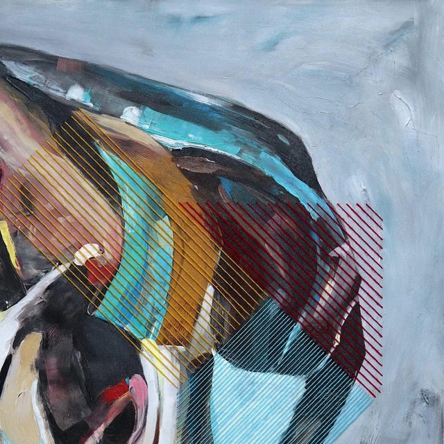 Framed Contemporary "Shape of Face No. 5" Original Mixed Media Artwork by Iqi Qoror For Sale - Image 9 of 10