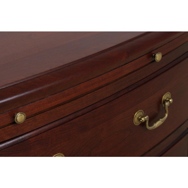 Wood Pennsylvania House Bow Front Cherry 3 Drawer Nightstand For Sale - Image 7 of 13