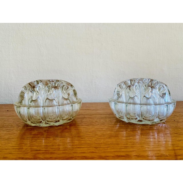 Mid-Century Modern Vintage French Flower Frog Vases with Pewter Holders, 1960s, Set of 2 For Sale - Image 3 of 18