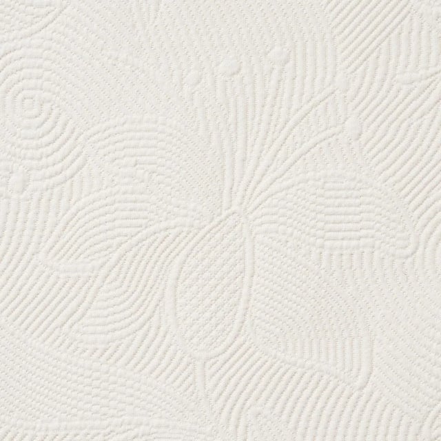 Contemporary Sample - Schumacher Quilted Scroll Matelasse Fabric in Ivory For Sale - Image 3 of 3