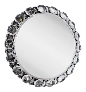 Round Backlit Wall Mirror with Chrome and Crystal Glass by Bakalowits, 1960s