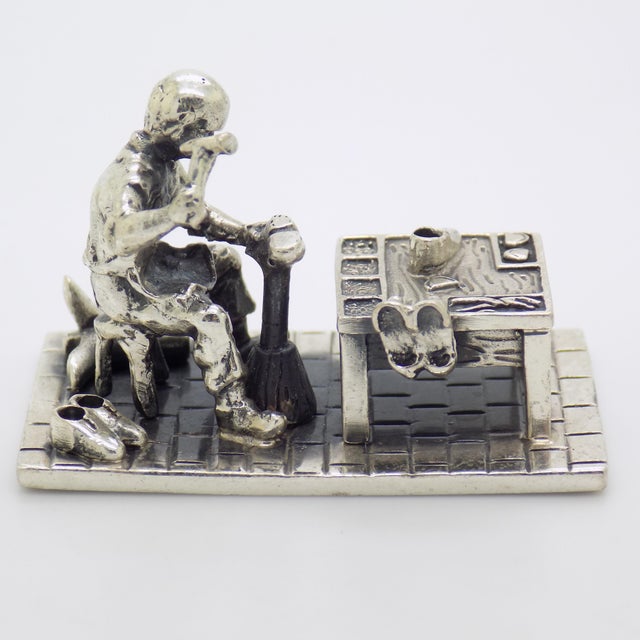 Vintage Italian Handmade Sterling Silver Cobblers Workshop Figurine, 1980s For Sale - Image 4 of 14