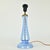 Minimalism Vintage Laura Ashley Cornflower Blue Glass Table Lamp | Accent Light 1990 2000s Brass Bedside Buffet European British Coastal For Sale - Image 3 of 7
