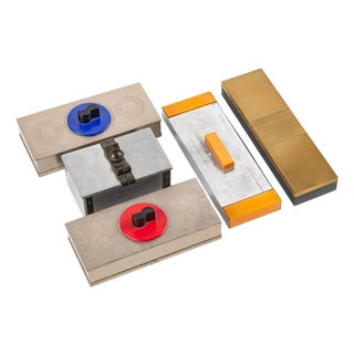 Rare Antique Art Deco Chase & Revere Metal Cigarette Smoking Boxes 1930s For Sale