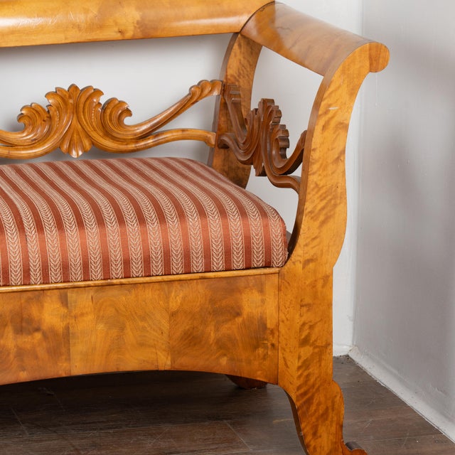 19th Century Swedish Karl Johan Birch Bench For Sale - Image 16 of 18