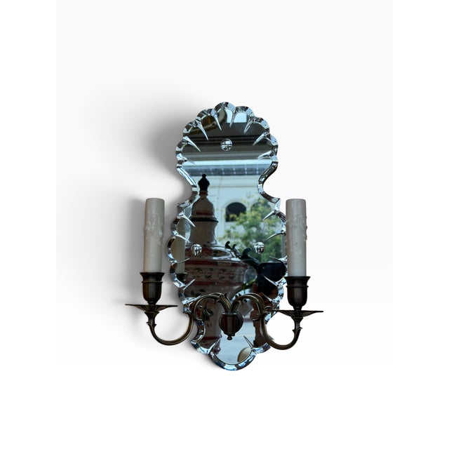 Art Deco Style Mirrored Light Wall Sconce. This listing is for one light sconces, but we actually have four available.