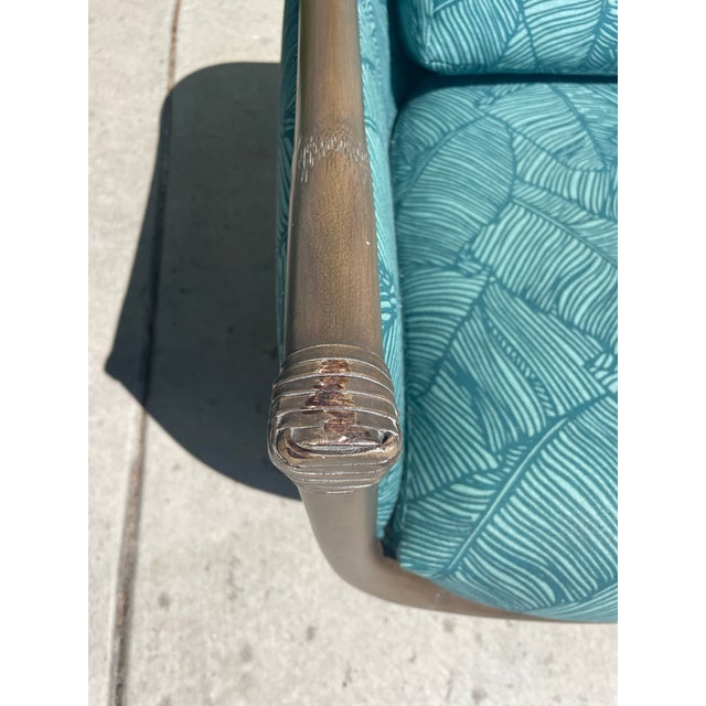 Pair of Upholstered Swivel Chairs Attributed to Palecek Baldwin Style For Sale - Image 14 of 16