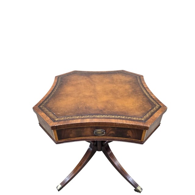 Traditional Antique a.l. Stein Chicago Mahogany Duncan Phyfe Style Lamp Table For Sale - Image 3 of 10