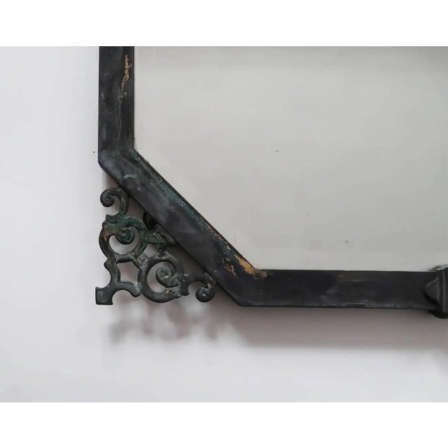 Antique Brass Renaissance Style Bevel Edged Wall Mirror, 1910 For Sale - Image 9 of 11