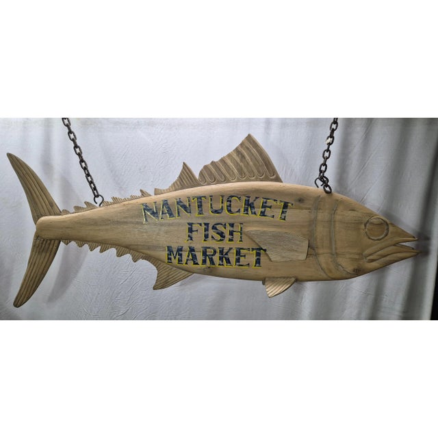 Early 21st Century Nantucket Fish Market Trade Sign For Sale - Image 5 of 12