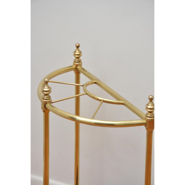 Black Vintage Demi Lune Umbrella Stand in Brass, 1940 For Sale - Image 8 of 11