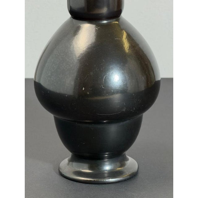 Aesthetic Movement Black Glazed Earthenware Vase from Wardle, England, 1890s For Sale - Image 6 of 10