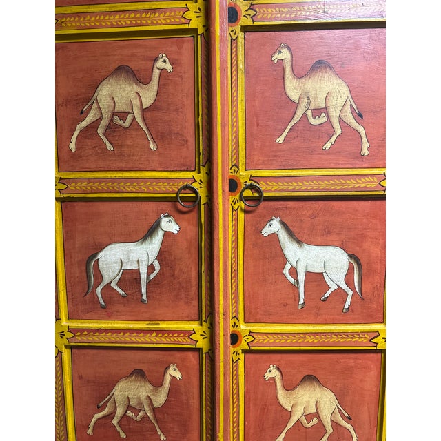 1990s 1990s Hand Painted Tall Armoire With Animal Motive For Sale - Image 5 of 5