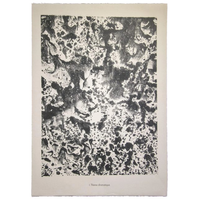 Theme Dramatique is an original lithograph. Abstract composition by the French artist Jean Dubuffet. From the album of...