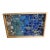 A Hand Decorated Mosaic Blue Serving Tray For Sale