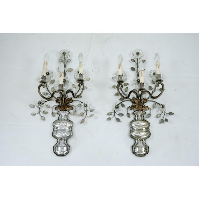 French Crystal Bronze Sconce Rings attributed to Maison Baguès, 1960s, Set of 2 For Sale - Image 18 of 18