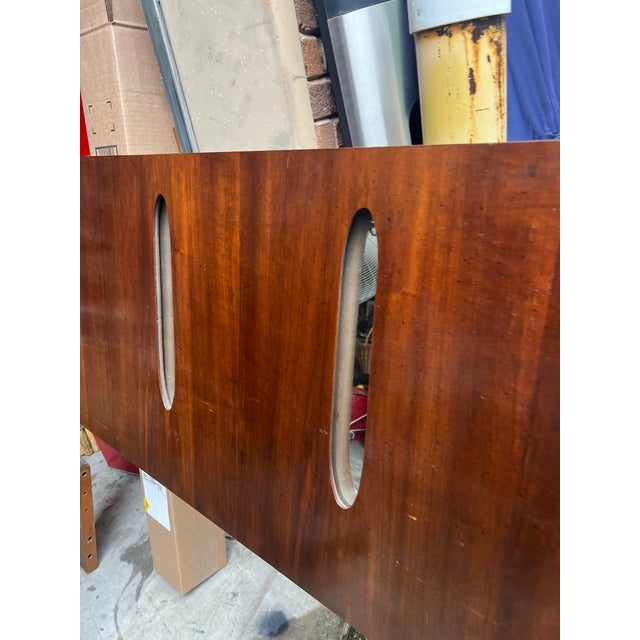 Up for consideration is a beautiful wooden mid century queen size headboard. This would look lovely on display in your...