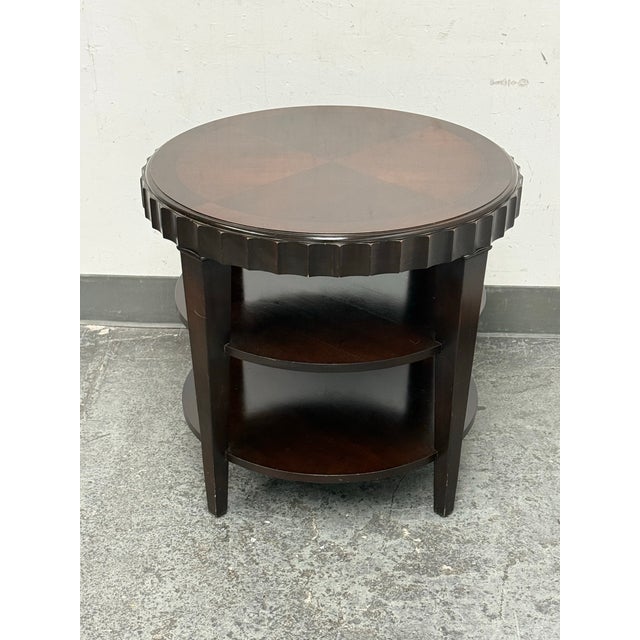 Scallop Edge Tiered Side Table, Vintage For Sale - Image 11 of 12