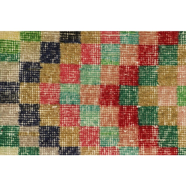 Mid-Century Modern Vintage Zeki Müren Rug With Polychromatic Geometric Patterns, From Rug & Kilim For Sale - Image 3 of 7