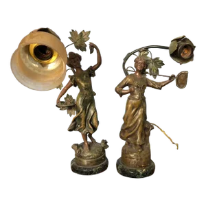 Early 20th Century French Figural Lamps - Set of 2