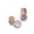 Contemporary Bochic “Orient” Retro Rose Quartz & Amethyst Earrings Set In 18K Gold & Silver, 2 pieces For Sale - Image 3 of 10