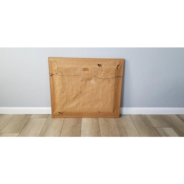 1974 Nancy Sunset Landscape W/ Flying Birds Abstract Painting For Sale - Image 10 of 11