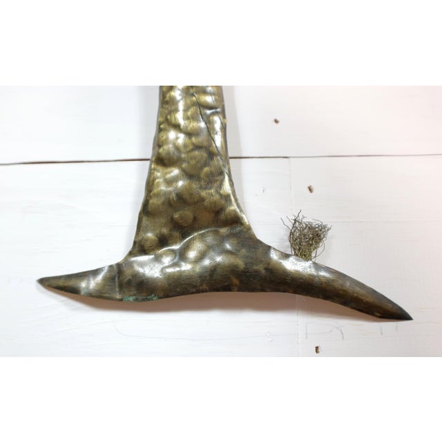 Vintage large set of 3 tree brass wall hanging sculptures most likely designed by Jacqueline Huhem for Jacqui of...